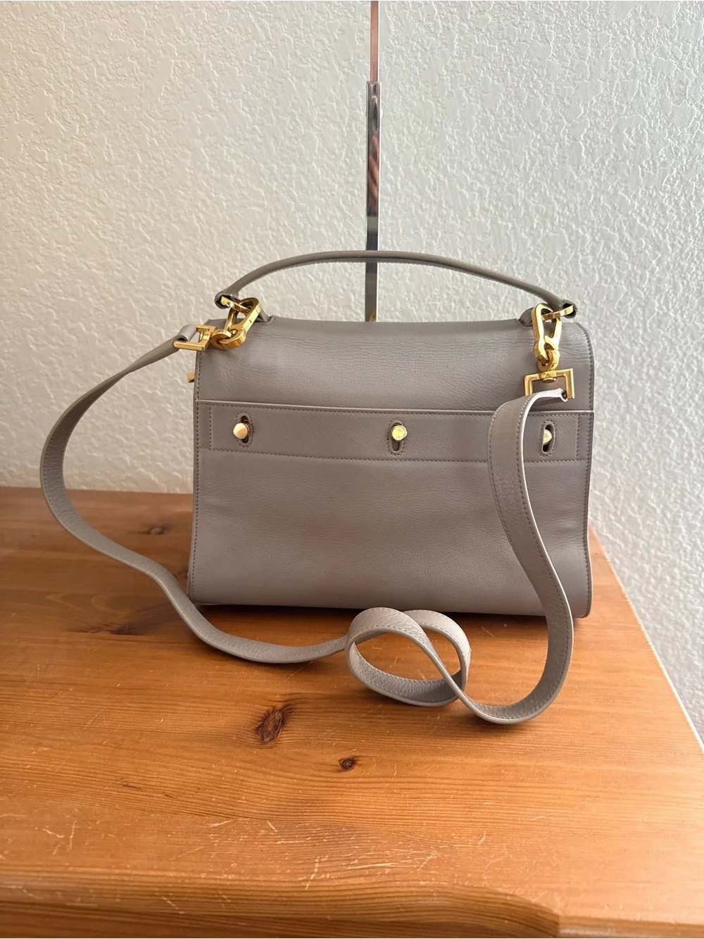 Saint Laurent  -TAUPE -Muse Leather Top-Handle Satchel /Crossbody with GHW